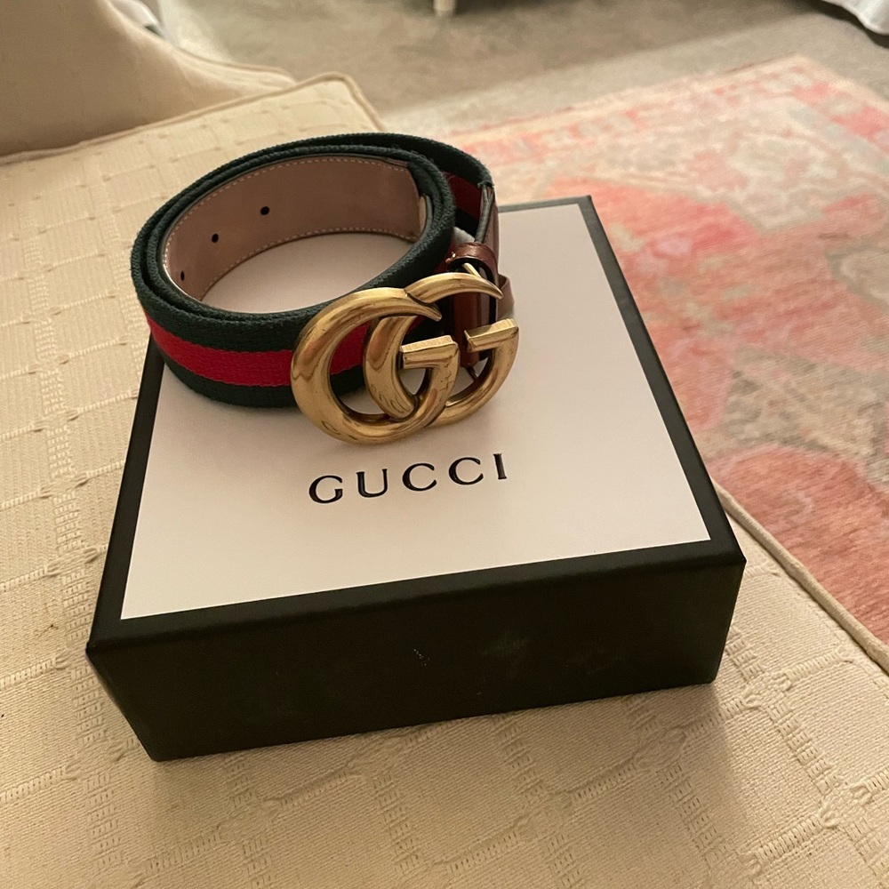 GG Buckle Marmot Leather Belt